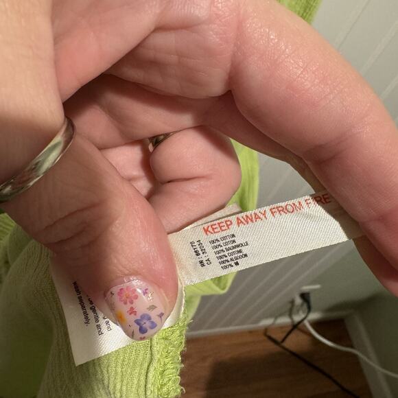 Anthropologie Daily Practice Lime Green Gauzy Cotton Midi Dress Comfy Size Large - Picture 7 of 8